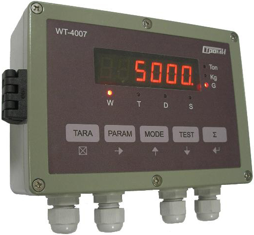 Рис.1 Весовой терминал WT-4007 процессом 